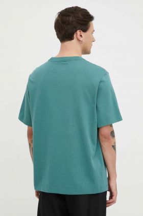 Abercrombie & Fitch tricou din bumbac barbati, culoarea verde, neted