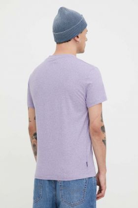 Superdry tricou din bumbac barbati, culoarea violet, melanj