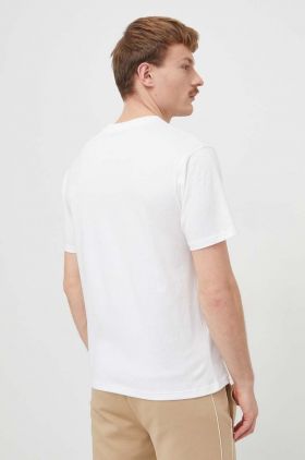 Puma tricou din bumbac bărbați, culoarea alb, uni 624772