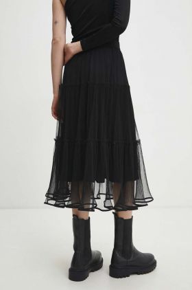 Answear Lab fusta culoarea negru, midi, evazati