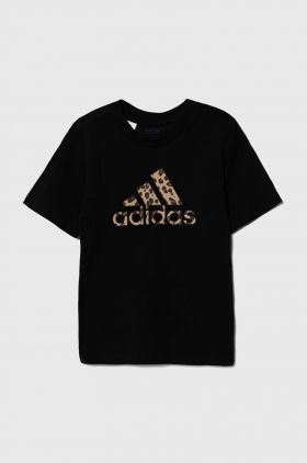 adidas tricou de bumbac pentru copii culoarea negru