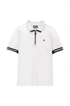 Coccodrillo tricou polo copii culoarea alb