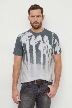 Desigual tricou din bumbac barbati, culoarea verde, modelator