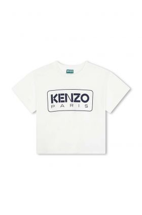 Kenzo Kids tricou de bumbac pentru copii culoarea alb, cu imprimeu