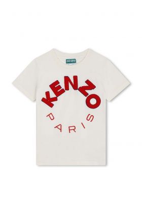 Kenzo Kids tricou de bumbac pentru copii culoarea bej, cu imprimeu