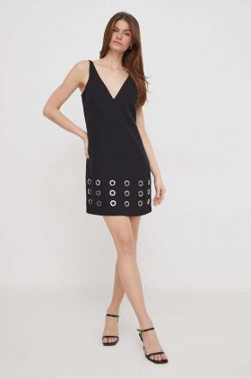 Sisley rochie culoarea negru, mini, drept