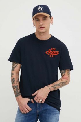 Superdry tricou din bumbac barbati, culoarea albastru marin, cu imprimeu