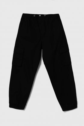 United Colors of Benetton pantaloni copii culoarea negru, neted