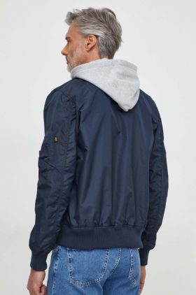 Alpha Industries geaca MA-1 TT Hood barbati, culoarea albastru marin, de tranzitie