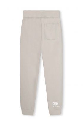 Dkny pantaloni de trening din bumbac pentru copii culoarea alb, cu imprimeu