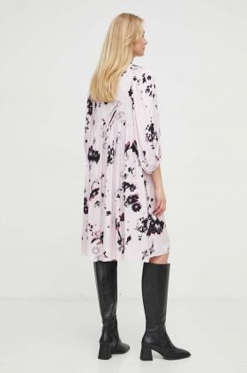 Bruuns Bazaar rochie culoarea roz, mini, oversize