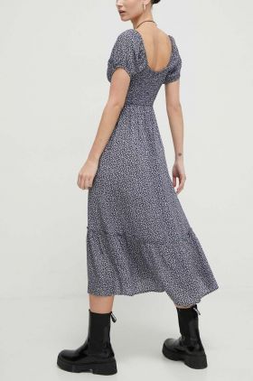 Hollister Co. rochie culoarea albastru marin, midi, evazati