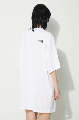 The North Face rochie W S/S Essential Tee Dress culoarea alb, mini, oversize, NF0A87NFFN41