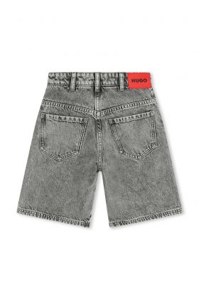 HUGO pantaloni scurti din denim pentru copii culoarea gri