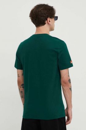 Superdry tricou din bumbac barbati, culoarea verde, cu imprimeu