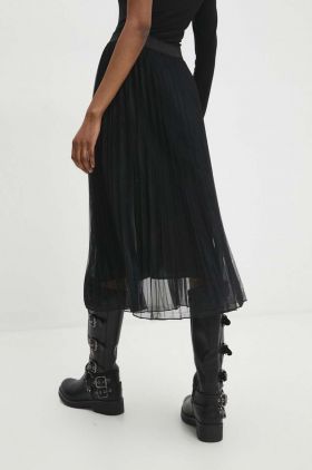 Answear Lab fusta culoarea negru, midi, evazati