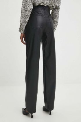 Answear Lab pantaloni femei, culoarea negru, drept, high waist