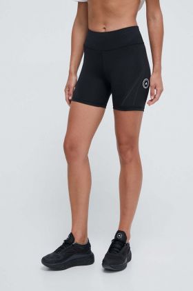 adidas by Stella McCartney pantaloni scurți de alergare TruePace culoarea negru, cu imprimeu, high waist IQ4510