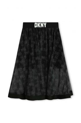 Dkny fusta fete culoarea negru, midi, evazati