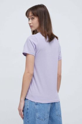 Abercrombie & Fitch bluza femei, culoarea violet, cu glugă, neted