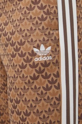 adidas Originals pantaloni de trening culoarea maro, cu imprimeu IS0257