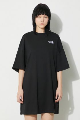 The North Face rochie W S/S Essential Oversize Tee Dress culoarea negru, mini, oversize, NF0A87NFJK31