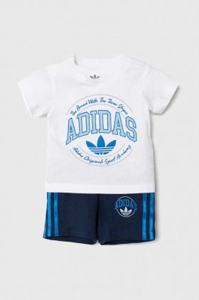 adidas Originals set de bumbac pentru bebelusi culoarea albastru marin