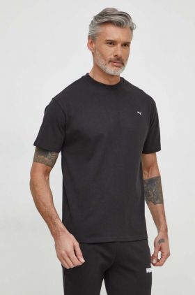 Puma tricou din bumbac MMQ bărbați, culoarea negru, uni 624009