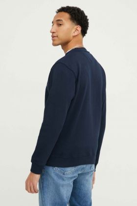 Tommy Jeans bluză bărbați, culoarea bleumarin, cu imprimeu DM0DM18913