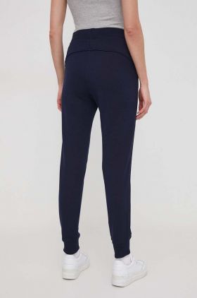 United Colors of Benetton pantaloni de trening din bumbac culoarea albastru marin, neted