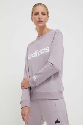 adidas hanorac de bumbac femei, culoarea roz, cu imprimeu IS2100