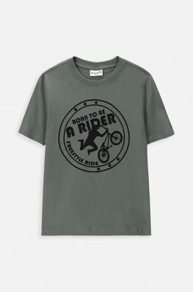 Coccodrillo tricou de bumbac pentru copii culoarea verde, cu imprimeu