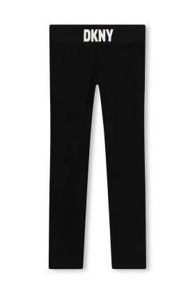 Dkny leggins copii culoarea negru, cu imprimeu