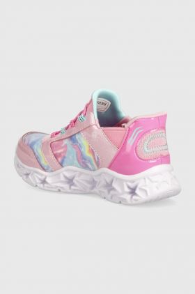 Skechers sneakers pentru copii GALAXY LIGHTS TIE DYE TAKEOFF culoarea roz