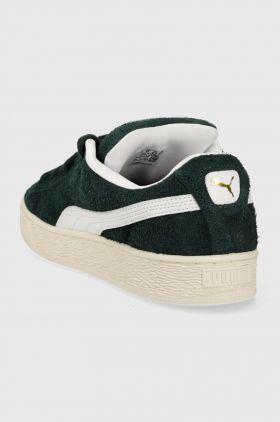 Puma sneakers din piele Suede XL Hairy culoarea verde 397241