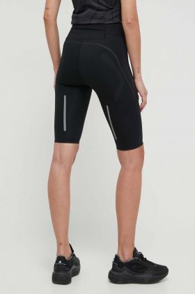 adidas by Stella McCartney pantaloni scurți de alergare TruePace culoarea negru, cu imprimeu, high waist IT3325