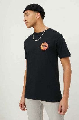 Quiksilver tricou din bumbac barbati, culoarea negru, cu imprimeu