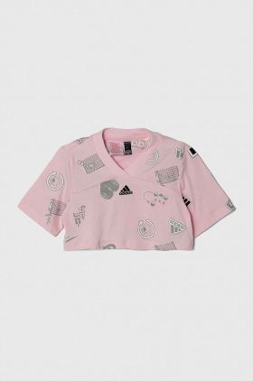 adidas tricou de bumbac pentru copii culoarea roz