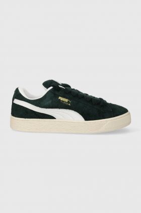 Puma sneakers din piele Suede XL Hairy culoarea verde 397241