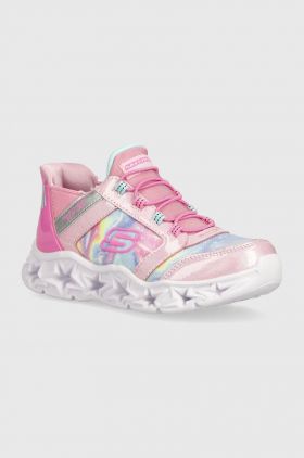 Skechers sneakers pentru copii GALAXY LIGHTS TIE DYE TAKEOFF culoarea roz