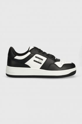 Tommy Jeans sneakers din piele TJM BASKET LEATHER culoarea negru, EM0EM01378