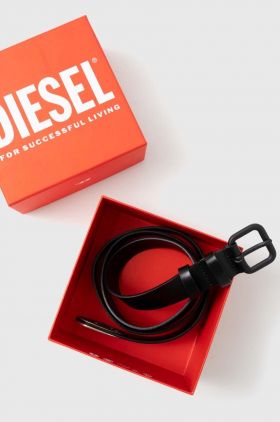 Diesel curea de piele femei, culoarea negru X09575.PR666