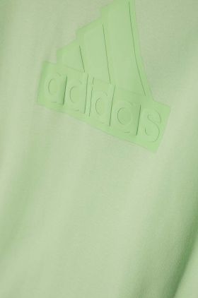 adidas bluza copii culoarea verde, cu glugă, cu imprimeu