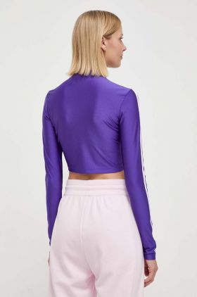 adidas Originals longsleeve femei, culoarea violet, cu turtleneck IR8133