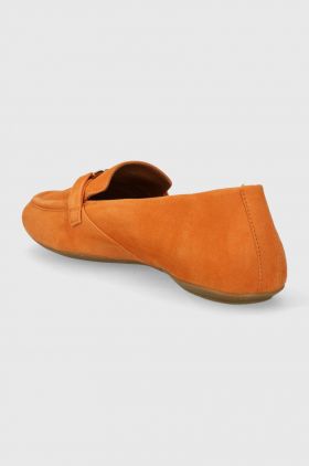 Geox mocasini din piele intoarsa D PALMARIA femei, culoarea portocaliu, cu toc plat, D45MUJ 00021 C2008