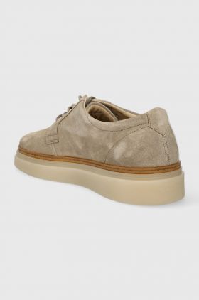 Gant pantofi de piele intoarsa Kinzoon barbati, culoarea bej, 28633500.G24