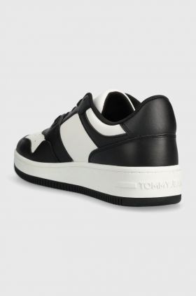 Tommy Jeans sneakers din piele TJM BASKET LEATHER culoarea negru, EM0EM01378