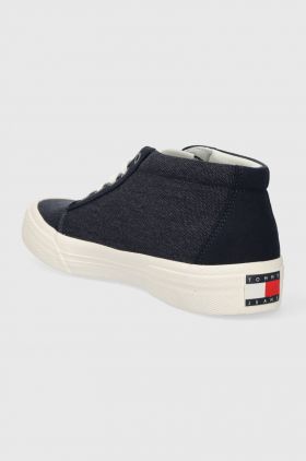 Tommy Jeans sneakers TJM MID CUT CANVAS COLOR culoarea albastru marin, EM0EM01412