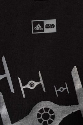 adidas tricou copii x Star Wars culoarea negru, cu imprimeu