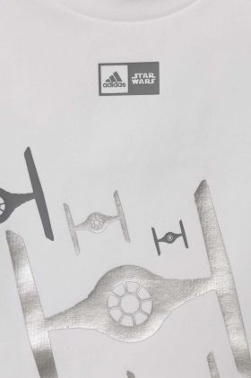 adidas tricou copii x Star Wars culoarea alb, cu imprimeu